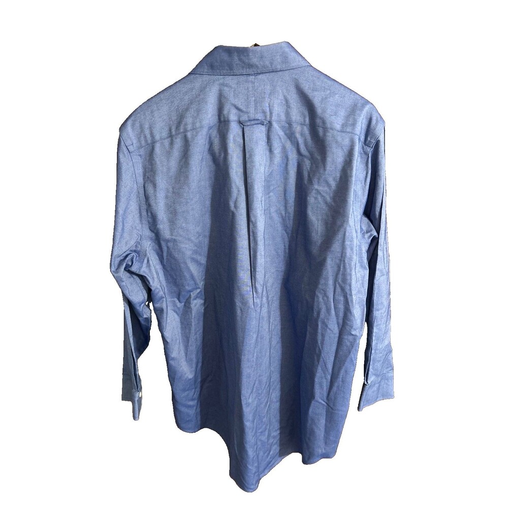 -Lands End Men's sz 17-33 Traditional Fit Supima No Iron Oxford Button up Shirt - Picture 3 of 4